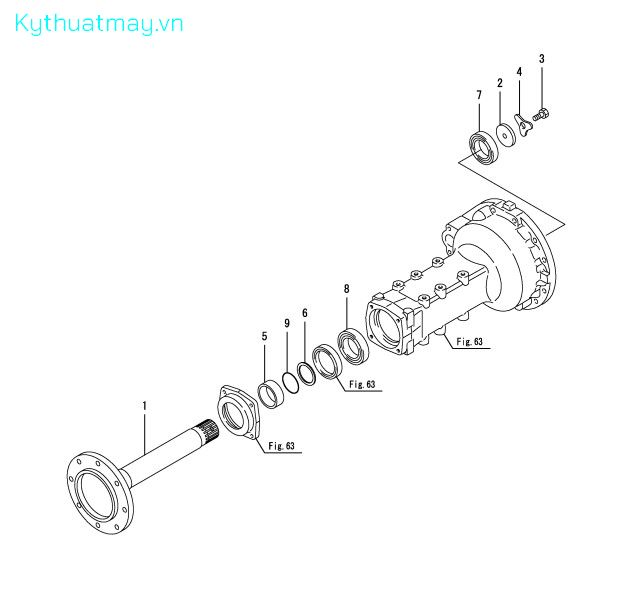 Trục bánh xe cầu sau